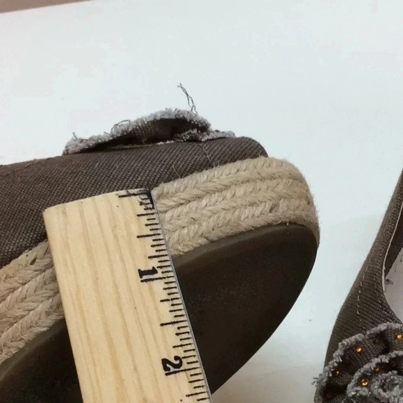 Report Brown Canvas Espadrilles Wedge Sandals - Picture 8 of 8